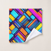 Neon geometrisch Abstract Bad Handdoek (Wasdoekje)