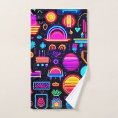 Neon Geometrisch Abstract Bad Handdoek (Handdoek)