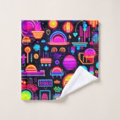 Neon Geometrisch Abstract Bad Handdoek (Wasdoekje)