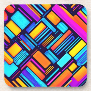 Neon geometrisch Abstract Bier Onderzetter