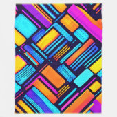 Neon Geometrisch Abstract Fleece Deken (Voorkant)