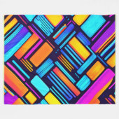Neon Geometrisch Abstract Fleece Deken (Voorkant (Horizontaal))