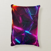 Neon Geometrisch Abstract Futuristisch Cyberpunk Accent Kussen (Achterkant (Verticaal))
