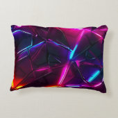Neon Geometrisch Abstract Futuristisch Cyberpunk Accent Kussen (Achterkant)