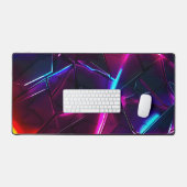 Neon Geometrisch Abstract Futuristisch Cyberpunk Bureaumat (Keyboard & Muis)