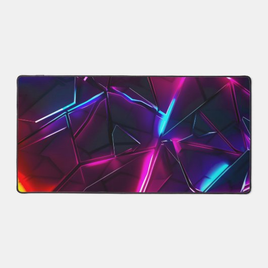Neon Geometrisch Abstract Futuristisch Cyberpunk Bureaumat (Voorkant)