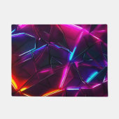Neon Geometrisch Abstract Futuristisch Cyberpunk Deurmat (Voorkant)