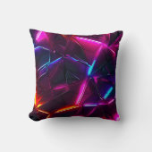 Neon Geometrisch Abstract Futuristisch Cyberpunk Kussen (Voorkant)