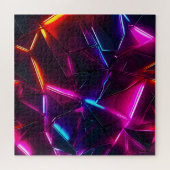 Neon Geometrisch Abstract Futuristisch Cyberpunk Legpuzzel (Horizontaal)