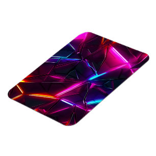 Neon Geometrisch Abstract Futuristisch Cyberpunk Magneet
