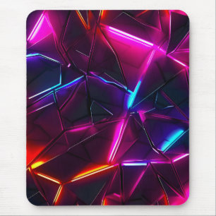 Neon Geometrisch Abstract Futuristisch Cyberpunk Muismat