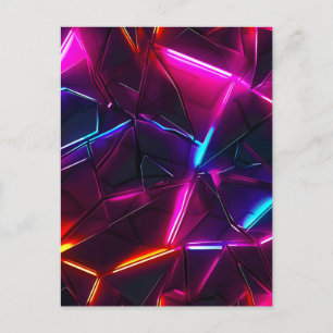 Neon geometrisch abstract futuristische cyberpunk aankondigingskaart