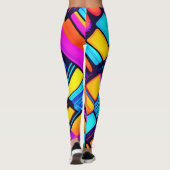 Neon geometrisch Abstract Leggings (Achterkant)