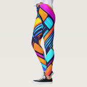 Neon geometrisch Abstract Leggings (Links)