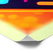 Neon geometrisch Abstract Poster (Hoek)