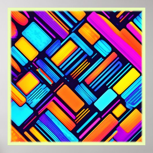 Neon geometrisch Abstract Poster (Voorkant)
