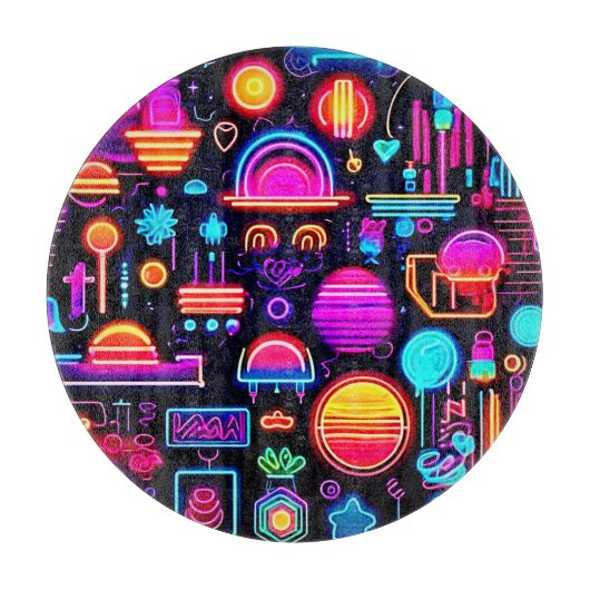 Neon geometrisch Abstract Snijplank (Voorkant)