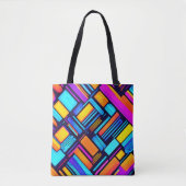 Neon geometrisch Abstract Tote Bag (Voorkant)