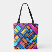 Neon geometrisch Abstract Tote Bag (Achterkant)