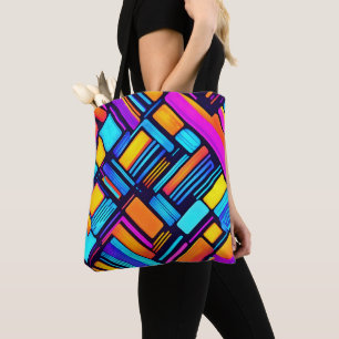 Neon geometrisch Abstract Tote Bag