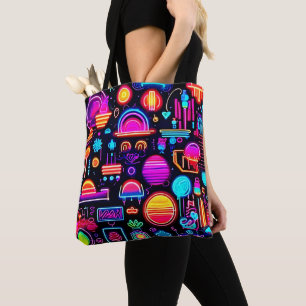 Neon geometrisch Abstract Tote Bag