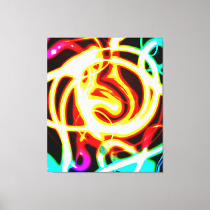 Neon geometrisch kunstontwerp voor uw behoeften canvas afdruk