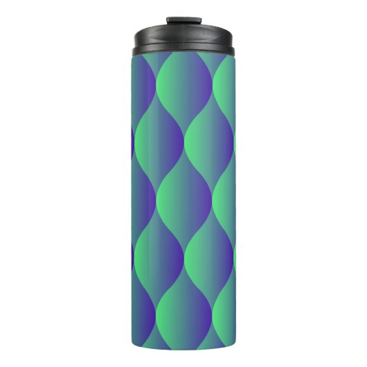 Neon Geometrisch: Levendig belicht patroon. Thermosbeker (Voorkant)