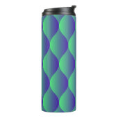 Neon Geometrisch: Levendig belicht patroon. Thermosbeker (Gedraaid links)