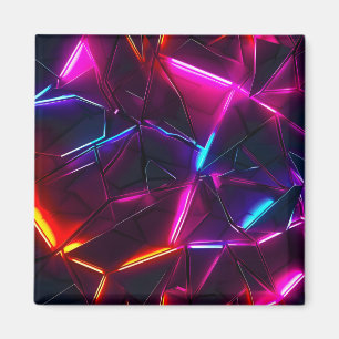 Neon Geometrische Abstracte Futuristische Cyberpun Magneet