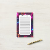 Neon Geometrische Abstracte Futuristische Cyberpun Post-it® Notes (Op bureau)