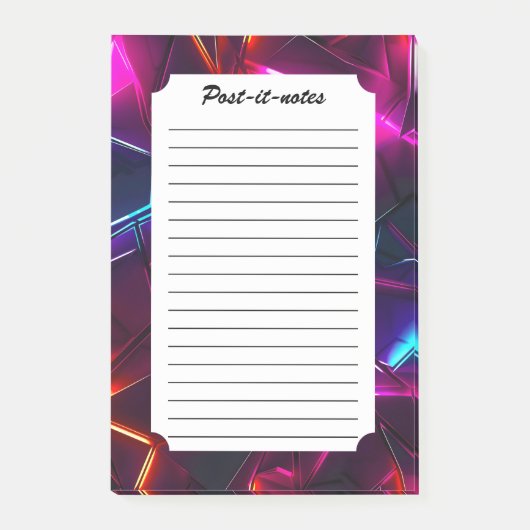 Neon Geometrische Abstracte Futuristische Cyberpun Post-it® Notes (Voorkant)