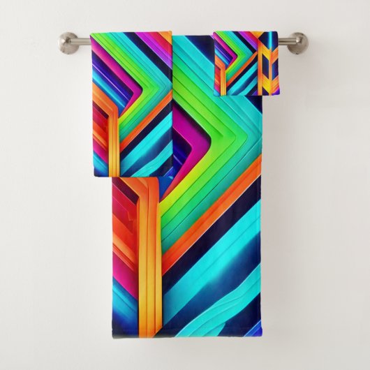 Neon geometrische Abstracte kunst Bad Handdoek (Insitu)