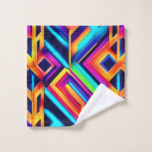 Neon geometrische Abstracte kunst Bad Handdoek (Wasdoekje)