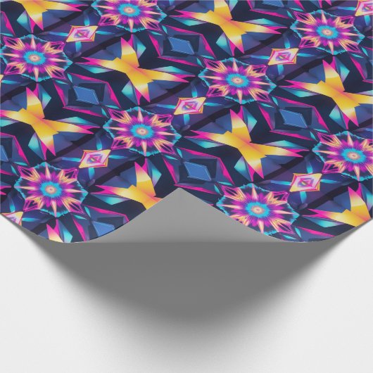Neon geometrische abstractie cadeaupapier (Hoek)
