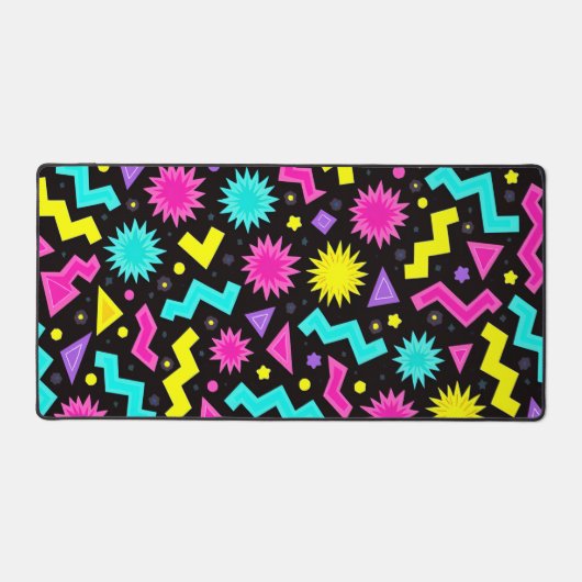 Neon geometrische chaos bureaumat (Voorkant)