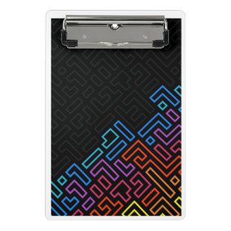 Neon Geometrische Doolhof Mini Klepbord – Moderne  Klembord