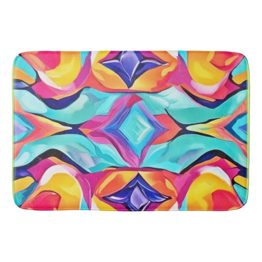 Neon geometrische fusie kunst badmat (Voorkant)