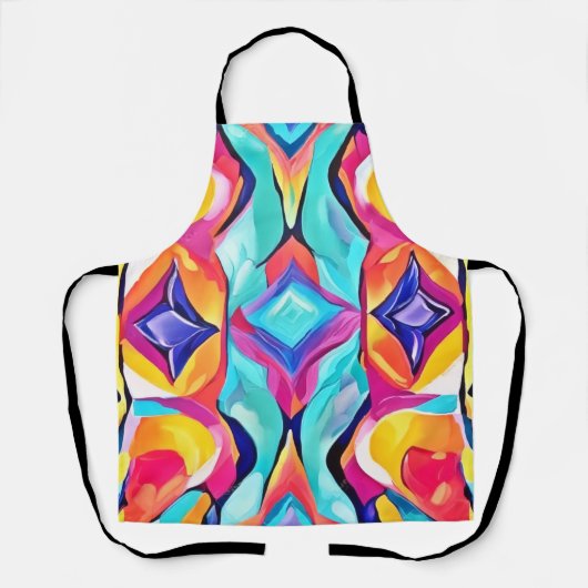 Neon geometrische fusie kunst schort (Voorkant)