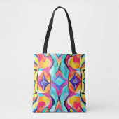 Neon Geometrische Fusie Kunst Tote Bag (Voorkant)
