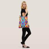 Neon Geometrische Fusie Kunst Tote Bag (Op model)