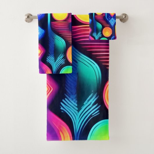 Neon geometrische mandala kunst bad handdoek (Insitu)