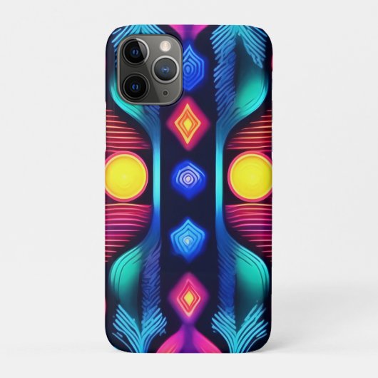 Neon geometrische mandala kunst Case-Mate iPhone case (Achterkant)