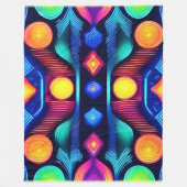 Neon Geometrische Mandala Kunst Fleece Deken (Voorkant)