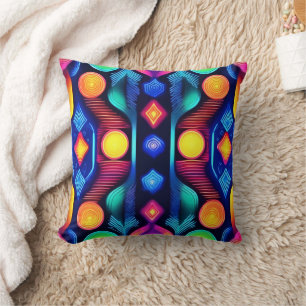 Neon geometrische mandala kunst kussen