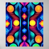 Neon geometrische mandala kunst poster (Voorkant)