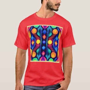 Neon geometrische mandala kunst t-shirt