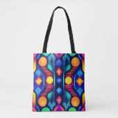 Neon Geometrische Mandala Kunst Tote Bag (Voorkant)