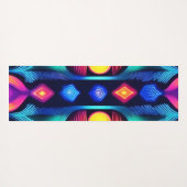 Neon geometrische mandala kunst yogamat (Achterkant (horizontaal))