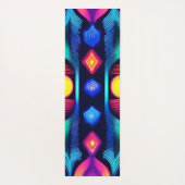 Neon geometrische mandala kunst yogamat (Achterkant)