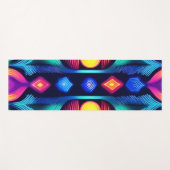 Neon geometrische mandala kunst yogamat (Voorkant (horizontaal))